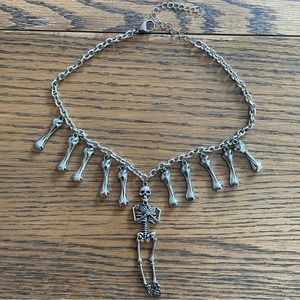 Skeleton & Bone Choker Necklace Stainless Steel